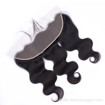 Factory Wholesale Transparent Swiss Lace Frontal Human Hair Free Part Lace 13x4 Natural Color